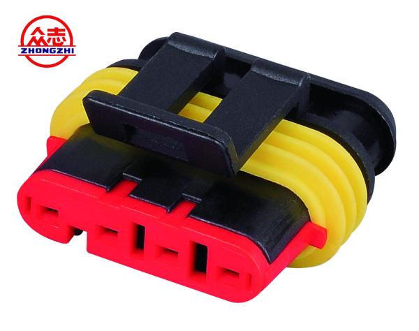 Buy cheap Black Waterproof Auto Wire Connectors 4 Wire Waterproof Connector TS16949 Approved from wholesalers