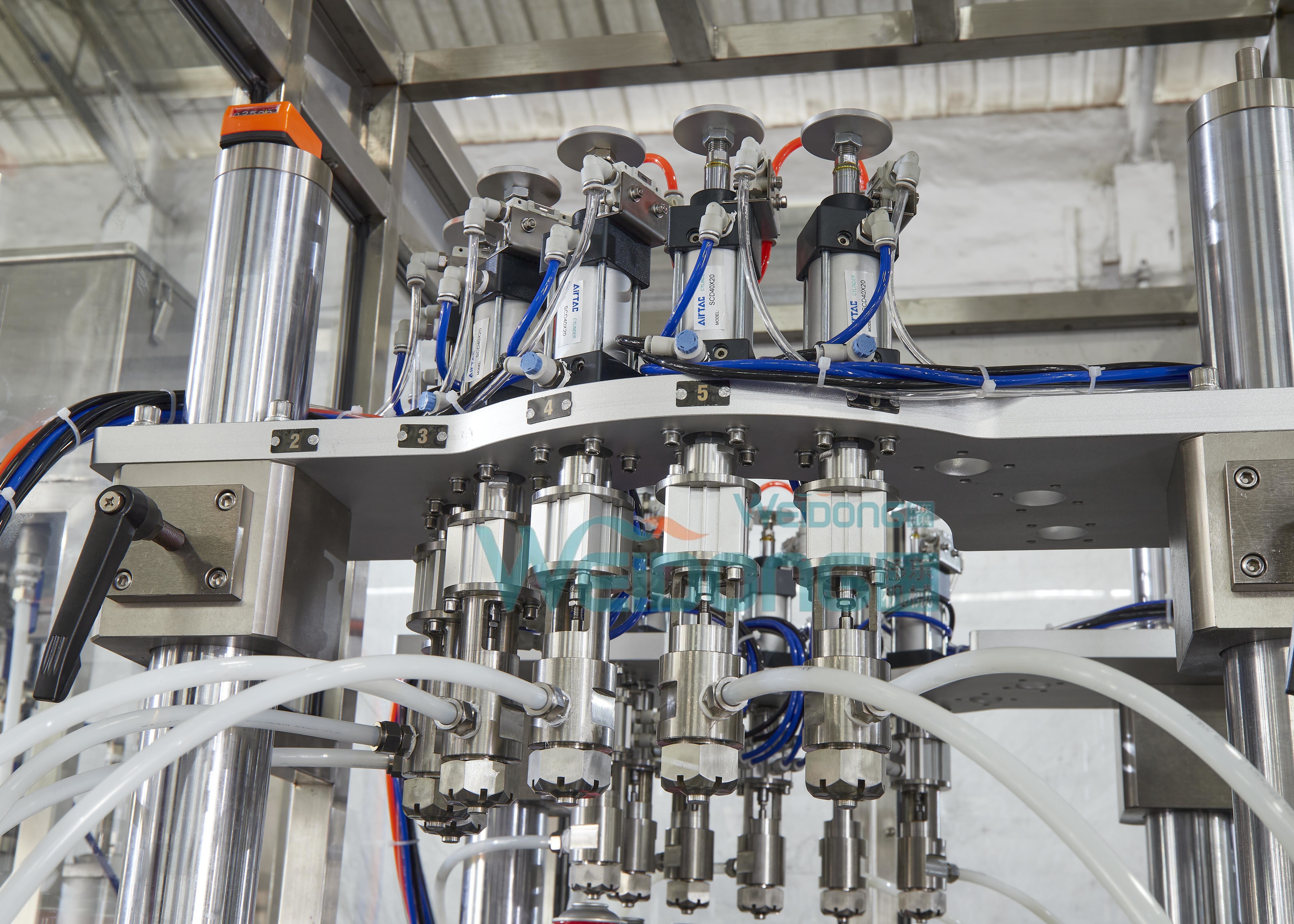 PLC Aerosol Filling Machine Two Unit High Speed Production Line