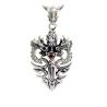 Buy cheap Sterling Silver Wheat Chain Necklace with Silver Vintage Double Dragon Dagger Amulet(N06030812-S) from wholesalers