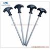 Buy cheap Heavy duty steel tent peg tent stake with plastic head 21cm from wholesalers