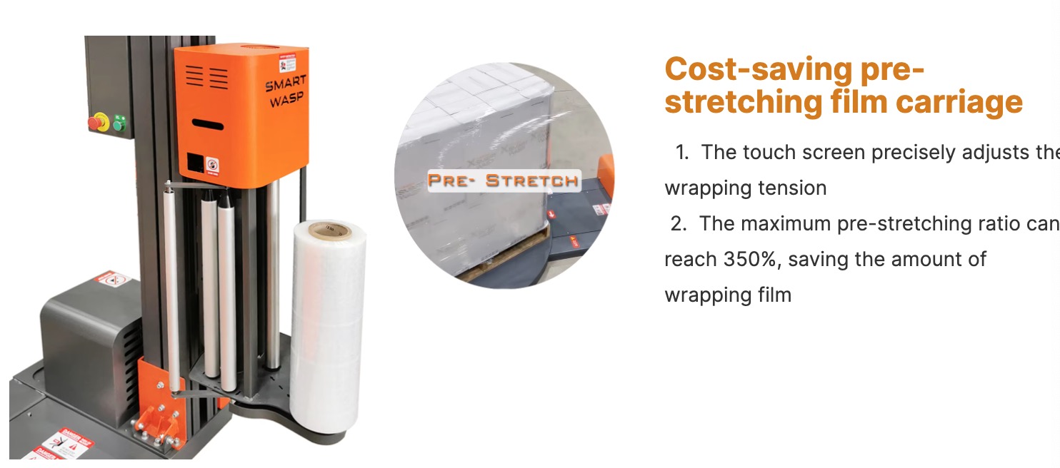 Newest 300% Pre Stretch CE Automatic Pallet Stretch Wrapping Machine
