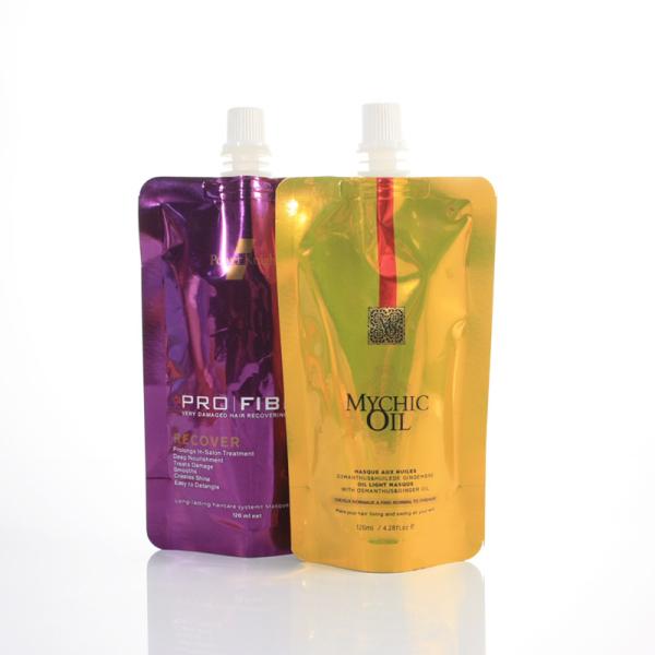 Buy cheap 300ml Purple Yellow Stand Up Pouch plastic Screw Covers from wholesalers