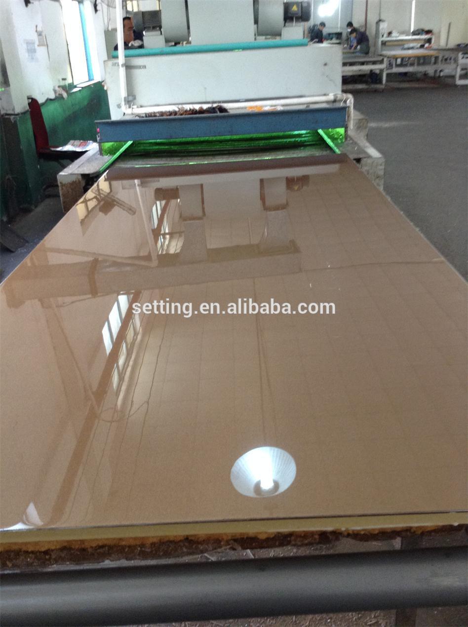 Mocha color high gloss mdf panel for kitchen cabinet