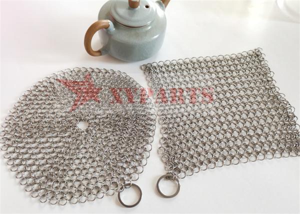 Buy cheap SUS316 Rings Chainmail Cast Iron Pan Scrubber Food Grade from wholesalers