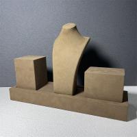 Buy cheap Brown Velvet Microfiber Necklace Holder Stand Medium Small Jewelry Mannequin product