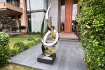 Contemporary Stainless Steel Abstract Art Sculpture "The open loop"