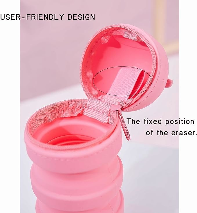 Collapsible Silicone Pencil Box Easy To Clean Waterproof Stationery Supplies