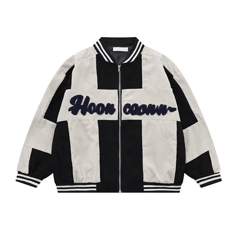 Patchwork Varsity/Letterman Corduroy Jacket Men′s Vintage Casual Baseball Jacket