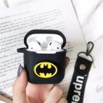 Black Silicone Airpods Case Anti Lost Cute Batman Shock Absorption