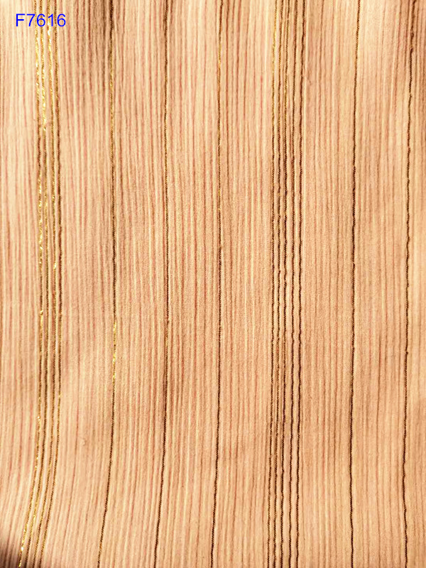 F7616 Cotton Crinkle Lady Fashion Skirt Shirt Fabric Gold Yarn Stripe cotton crepe crinkle fabric 60S