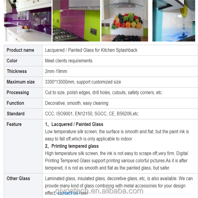 CCC/ISO9001/CE/SGCC/RoHS Certified Tempered Back Painted Glass for Splashback Cabinet Door