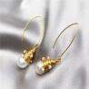 Buy cheap New Design Waterfresh Pearl Earrings Temperament Geometric Gold Color Metal Hoop Earrings Baroque Pearl Earring Women from wholesalers