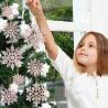 Buy cheap 36pcs Plastic Glitter White Snowflake Ornaments For Christmas from wholesalers