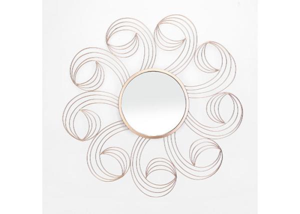 Buy cheap Sunflower Shape Metal Wall Art Mirror Floral Mirror Rose Gold Color For Wall from wholesalers