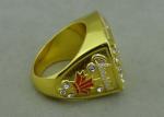 Customized Metal Souvenir Ring Badge With Rhinestone By Die Casting
