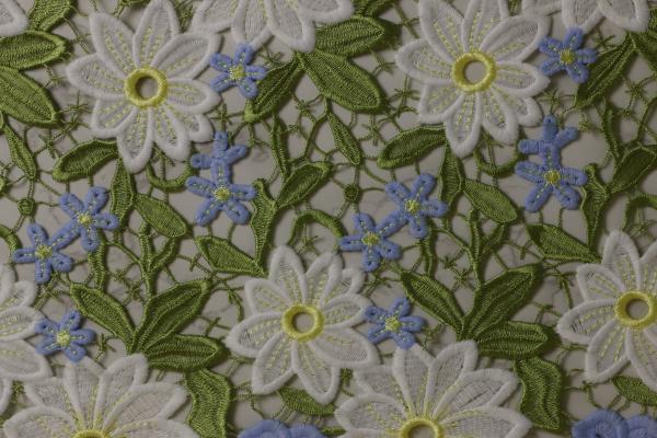 Buy cheap 1200mm Width Allover Lace Fabric , Botanical Crochet Lace Fabric ODM from wholesalers