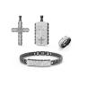Buy cheap Celebrity Zircon Studded Stainless Steel Jewelry Set Mens Hipster Jewelry from wholesalers