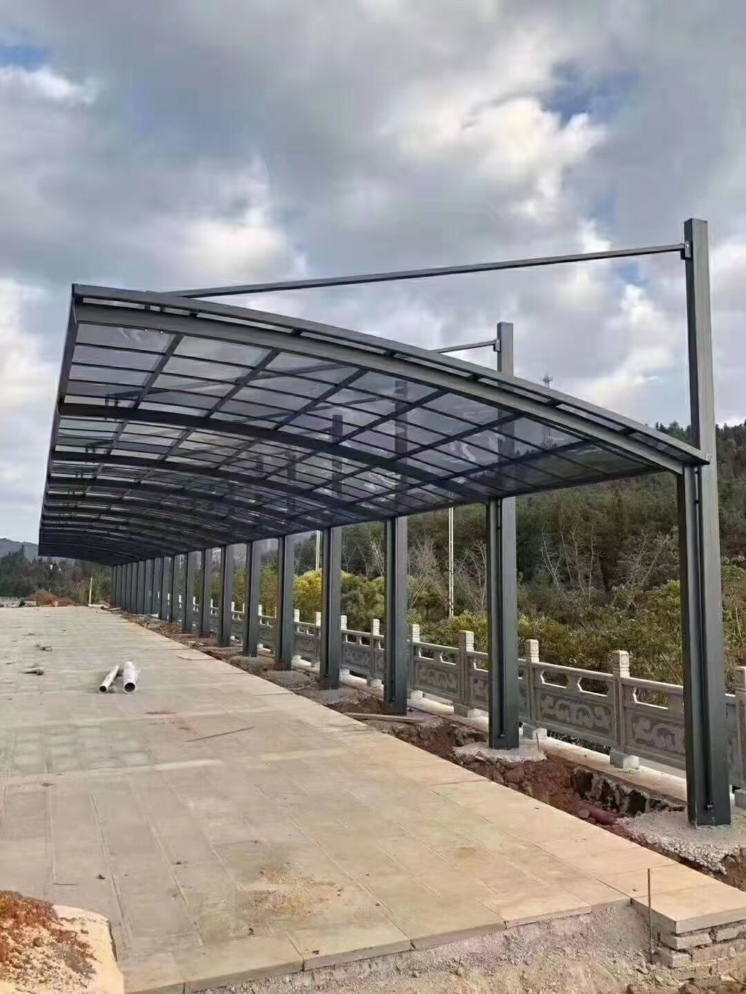 6061 Large Aluminum Profiles Anodized PVDF Coating Sun Camp Awnings