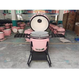 Buy cheap Charcoal 22 Inch Pink Ceramic Kamado Grills BBQ Bamboo Handlle from wholesalers