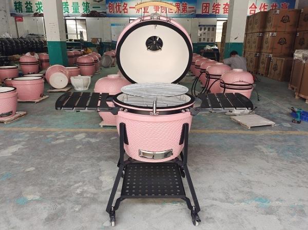 Buy cheap Charcoal 22 Inch Pink Ceramic Kamado Grills BBQ Bamboo Handlle from wholesalers