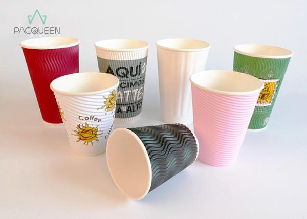 Buy cheap Hot Chocolate / Coffee Take Out Cup , Ripple Wall Paper Cup For Hot Drinks from wholesalers