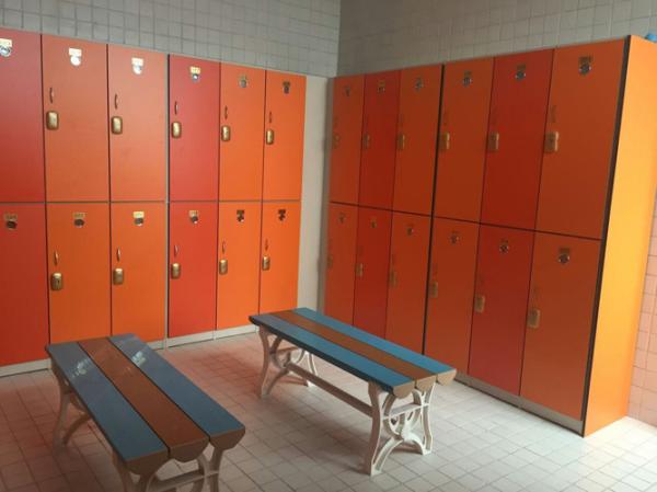Buy cheap Strong / Durable Red Changing Room Lockers PVC Material With Cam Lock from wholesalers