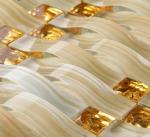 Crystal Glass Mosaic Bathroom Backsplash Tile For Washroom Arches Type