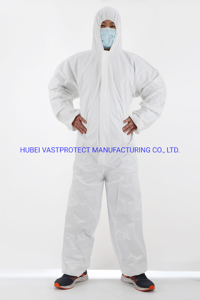 Waterproof Breathable Type 5/6 Cat 3 Disposable White Coverall