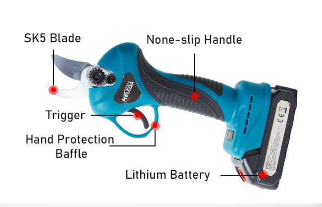 OEM Brushless Electric Pruner Shears Rechargeable Electric Tree Pruning Shears