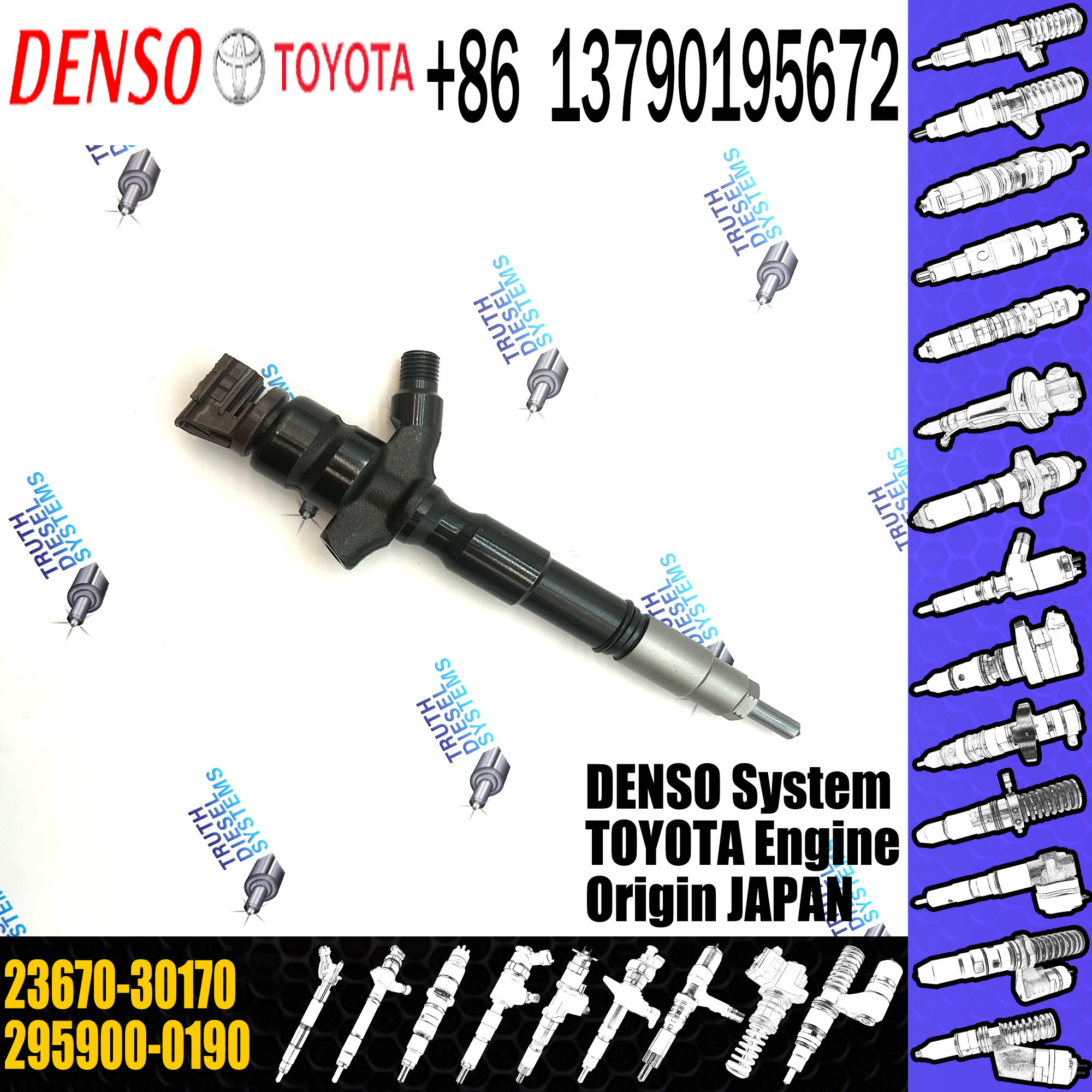 Auto Engine Parts 23670-30170 295900-0190 Diesel Fuel Injector 23670-30170