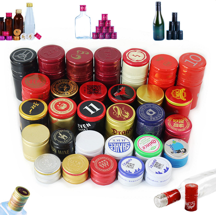 Thread Whisky Bottle Caps Aluminum Glass Bottle Closures Customized 29mm Dia