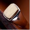Buy cheap 925 Sterling Silver Golden Two Tone Suqare Men Ring(060452) from wholesalers