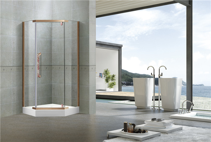 Stainless Steel Pivot Shower Doors Tempered Glass Nano Self - Cleaning Swing for Home