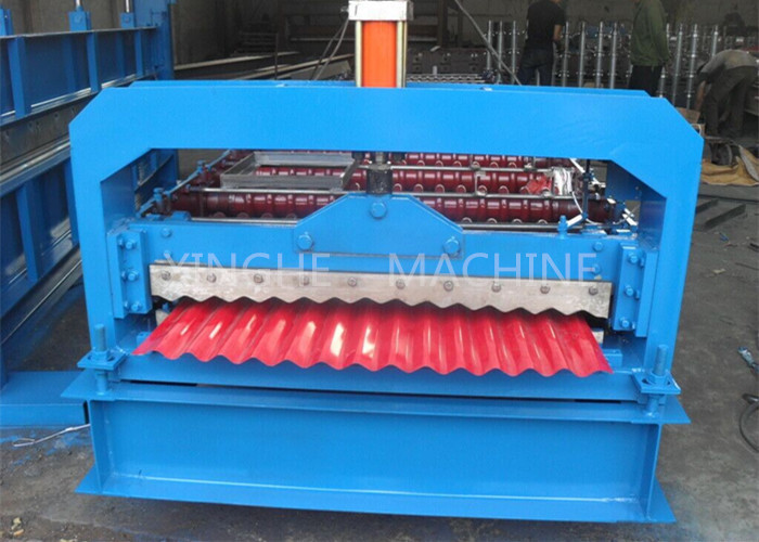 Colored Steel Roof Tile Roll Forming Machine , Cold Roll Forming Machines