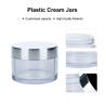 Buy cheap 100g Transparent Empty Cream Jar With Silver Lid For Skincare Products from wholesalers