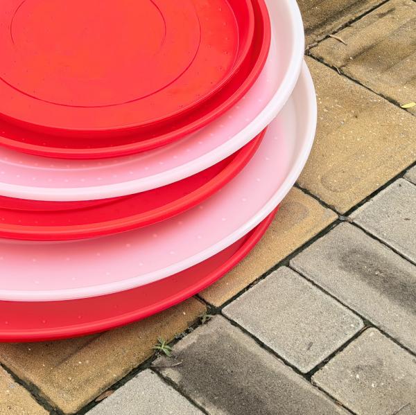Buy cheap Red High Durability Circular Shape Feed Tray For Chicken from wholesalers