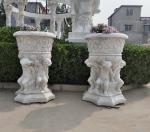Marble statue planter stone carvings flowerpot sculpture,outdoor stone garden