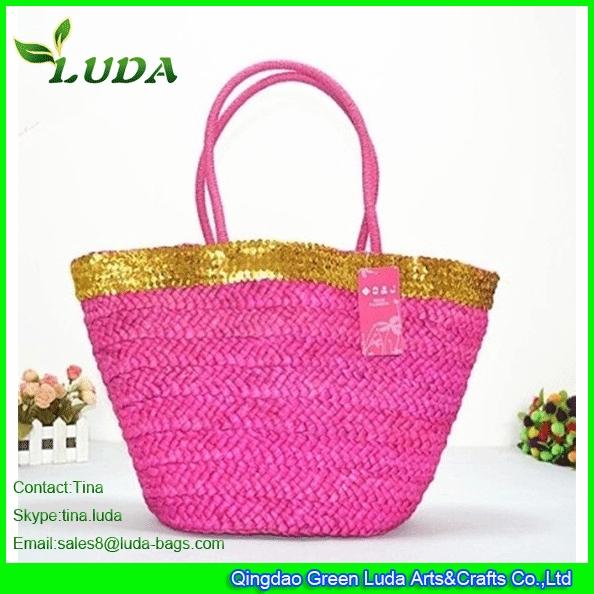 Buy cheap LUDA BeachTotes Cornhusk Straw Beach Bags With Golden Sequins from wholesalers