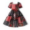 Buy cheap Summer Childern'S Clothing Girls Short Sleeve Dress Polka Dot Striped Print Splicing from wholesalers