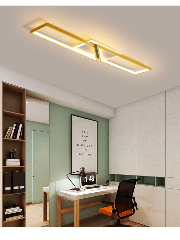 LED Office Ceiling Lamp Rectangular Modern Minimalist Meeting Living Room Strip Spot Lights(WH-MA-222)