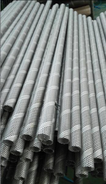 Buy cheap stainless steel spiral welded perforated filter tube filter element frame 316 metal pipes center tube center core from wholesalers