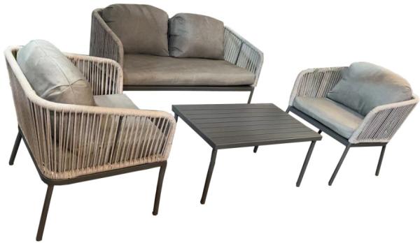 Buy cheap Garden Steel Frame Rope Rattan Cushion Sofa Coffe Table 4 Set from wholesalers