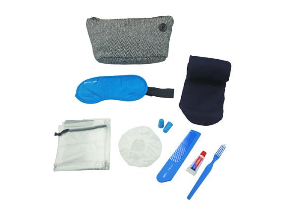 Buy cheap Eight Contents Travel Set Airline Amenity Kits with Pouch / Eye Mask / Comb / Toothpaste from wholesalers