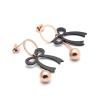 Buy cheap Rose Gold Plated Plain Ribbon Bow Tassel Stud Earrings Women Fashion Jewelry , Bow Knot Pendant Chain Drop Hook Earring from wholesalers