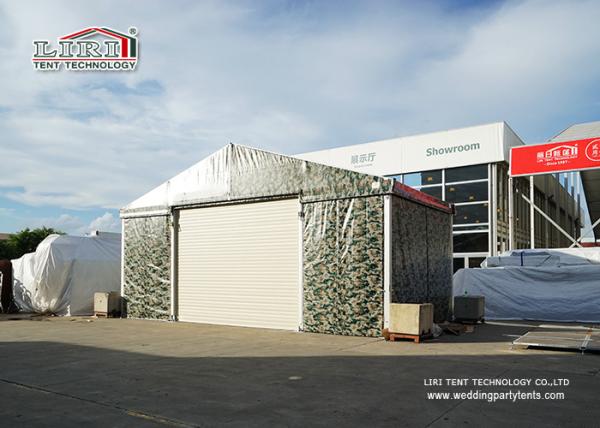 Buy cheap 10m Witdh Aluminum Steel Airplane Hangars Camouflage Color PVC Fabric Steel Roll Up Door from wholesalers
