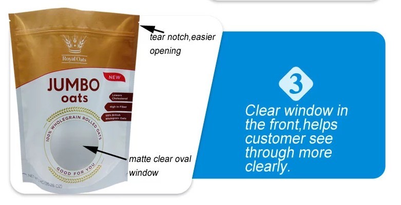 Aluminum Foil packaging disposable k bag with clear window