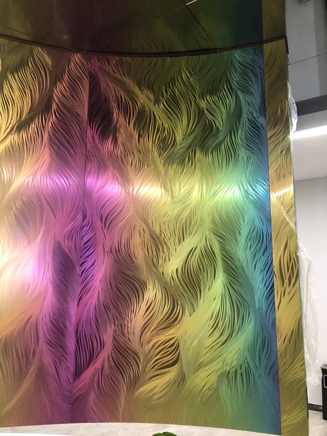 AISI 304 Steel Sheet PVD Rainbow Color polished stainless steel texture 3d decorative wall panels
