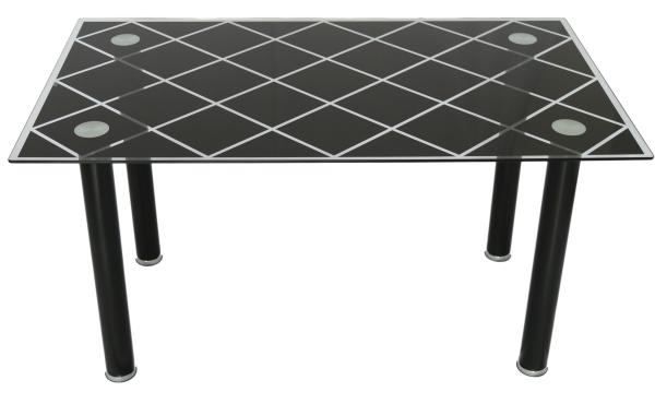 Buy cheap Modern Simple 140cm Black Tempered Glass Dining Table For 4pcs Chairs from wholesalers