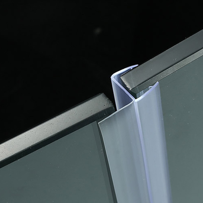 Frameless Sliding Shower Door Vertical Seal Strip PVC Water Retaining Fittings