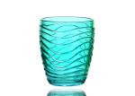 Non Slip Embossed Whisky Rock Glass 7oz Aqua Whiskey Glasses